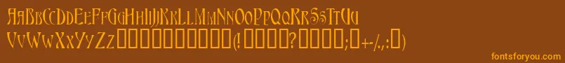 Triestescapsssk Font – Orange Fonts on Brown Background