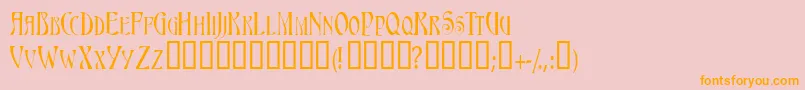 Triestescapsssk Font – Orange Fonts on Pink Background