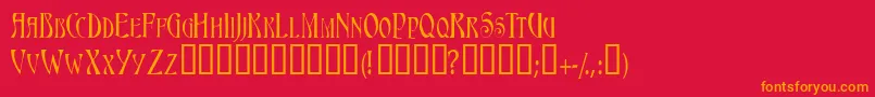 Triestescapsssk Font – Orange Fonts on Red Background