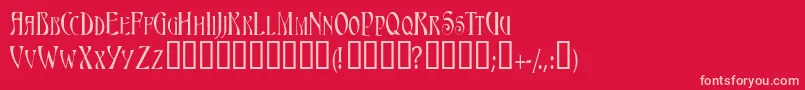 Triestescapsssk Font – Pink Fonts on Red Background