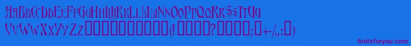 Triestescapsssk Font – Purple Fonts on Blue Background