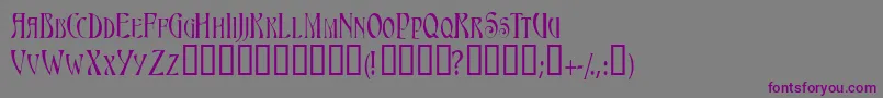 Triestescapsssk Font – Purple Fonts on Gray Background