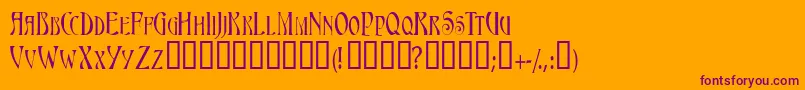 Triestescapsssk Font – Purple Fonts on Orange Background
