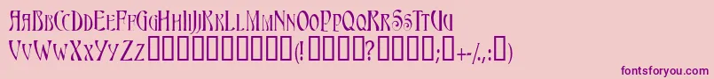 Triestescapsssk Font – Purple Fonts on Pink Background