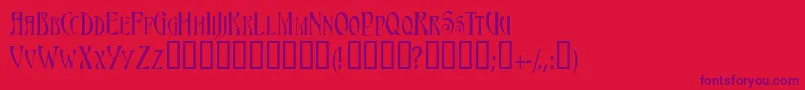 Triestescapsssk Font – Purple Fonts on Red Background