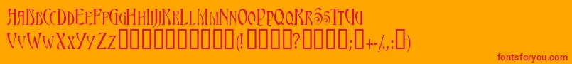 Triestescapsssk Font – Red Fonts on Orange Background