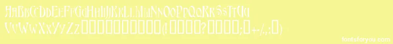 Triestescapsssk Font – White Fonts on Yellow Background