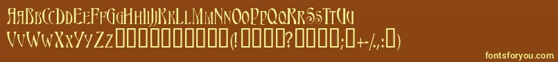 Triestescapsssk Font – Yellow Fonts on Brown Background