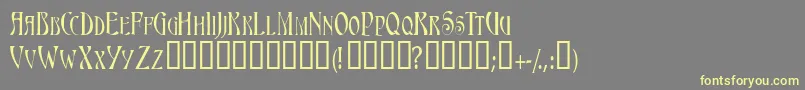Triestescapsssk Font – Yellow Fonts on Gray Background
