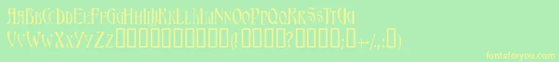 Triestescapsssk Font – Yellow Fonts on Green Background