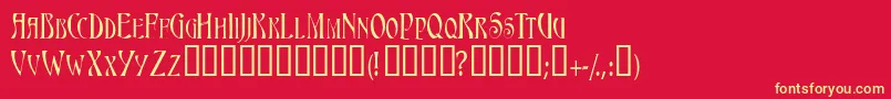 Triestescapsssk Font – Yellow Fonts on Red Background