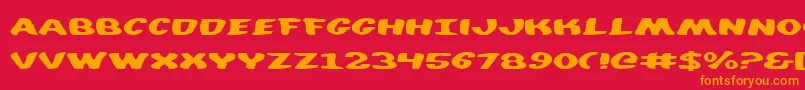 フォントDiegocon – 赤い背景にオレンジの文字