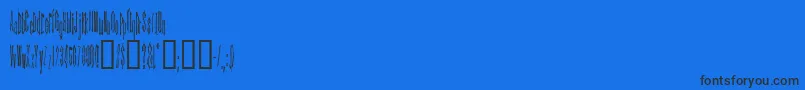 Czcionka KinderfeldAoe – czarne czcionki na niebieskim tle