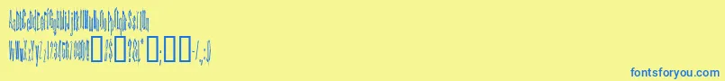Fonte KinderfeldAoe – fontes azuis em um fundo amarelo