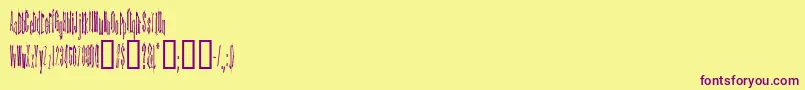 KinderfeldAoe Font – Purple Fonts on Yellow Background