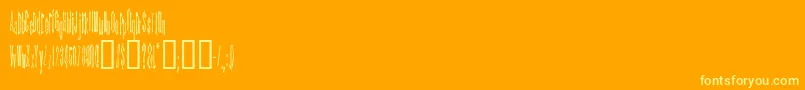KinderfeldAoe-Schriftart – Gelbe Schriften auf orangefarbenem Hintergrund
