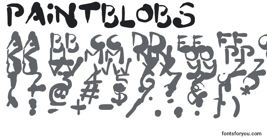 Czcionka PaintBlobs – alfabet, cyfry, specjalne znaki