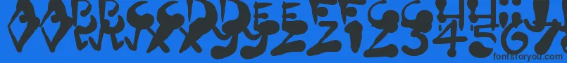 PaintBlobs Font – Black Fonts on Blue Background
