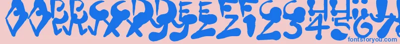 PaintBlobs-Schriftart – Blaue Schriften auf rosa Hintergrund