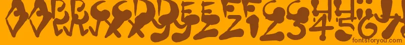 PaintBlobs Font – Brown Fonts on Orange Background