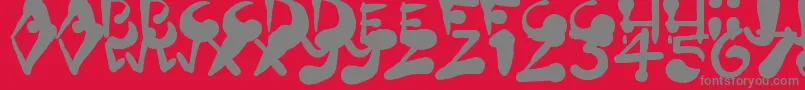 フォントPaintBlobs – 赤い背景に灰色の文字