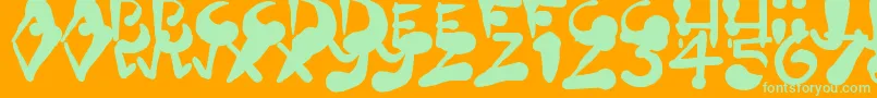 PaintBlobs Font – Green Fonts on Orange Background