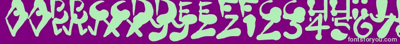 Fonte PaintBlobs – fontes verdes em um fundo violeta