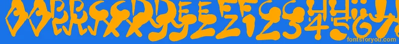 En savoir plus sur la police PaintBlobs Police PaintBlobs – polices orange sur fond bleu