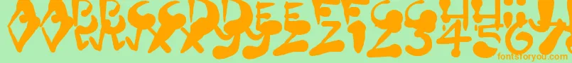 PaintBlobs Font – Orange Fonts on Green Background