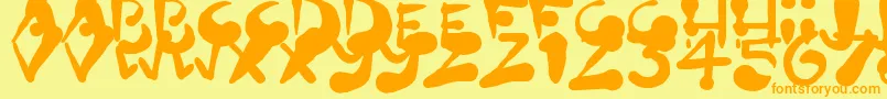 PaintBlobs Font – Orange Fonts on Yellow Background