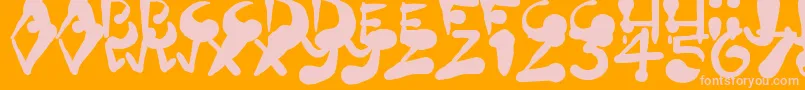 PaintBlobs Font – Pink Fonts on Orange Background