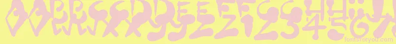 Police PaintBlobs – polices roses sur fond jaune