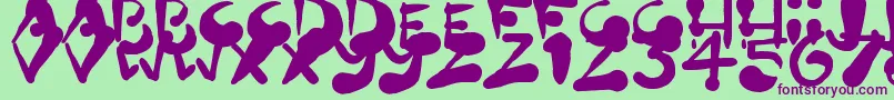 PaintBlobs Font – Purple Fonts on Green Background
