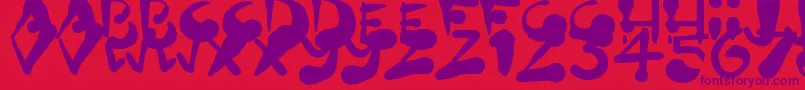 PaintBlobs Font – Purple Fonts on Red Background