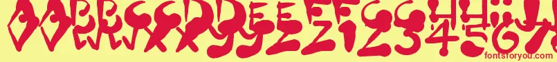 PaintBlobs Font – Red Fonts on Yellow Background