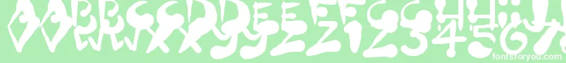 フォントPaintBlobs – 緑の背景に白い文字