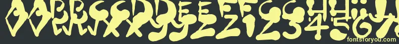 PaintBlobs Font – Yellow Fonts on Black Background
