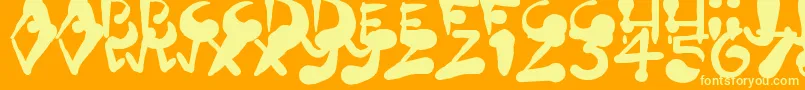 PaintBlobs Font – Yellow Fonts on Orange Background