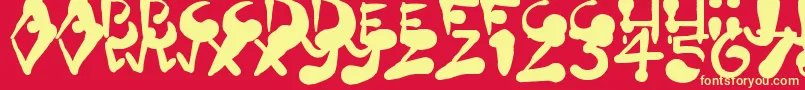 PaintBlobs Font – Yellow Fonts on Red Background