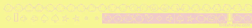 フォント20faces – ピンクのフォント、黄色の背景