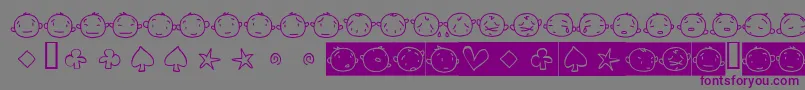 Czcionka 20faces – fioletowe czcionki na szarym tle