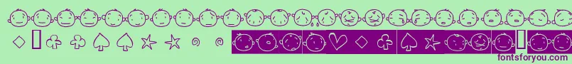 20faces Font – Purple Fonts on Green Background