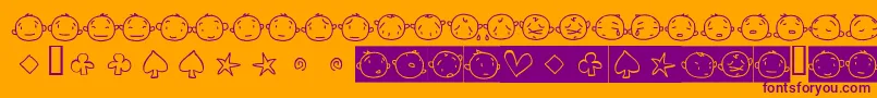 20faces Font – Purple Fonts on Orange Background