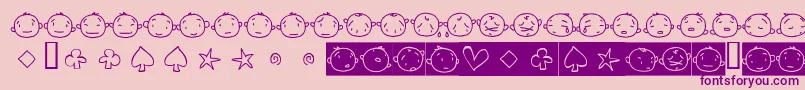 20faces Font – Purple Fonts on Pink Background