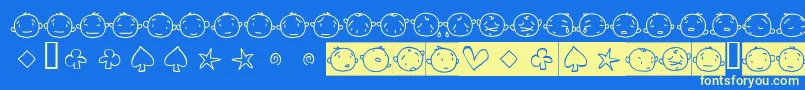 20faces Font – Yellow Fonts on Blue Background