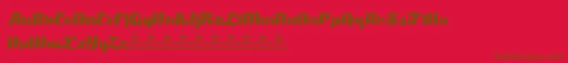 SatisfactionPersonalUse-Schriftart – Braune Schriften auf rotem Hintergrund