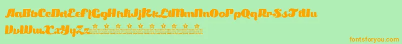 SatisfactionPersonalUse Font – Orange Fonts on Green Background
