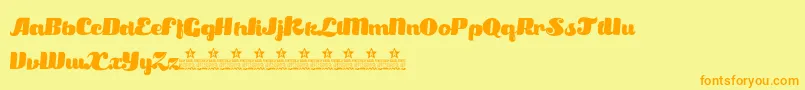 SatisfactionPersonalUse Font – Orange Fonts on Yellow Background