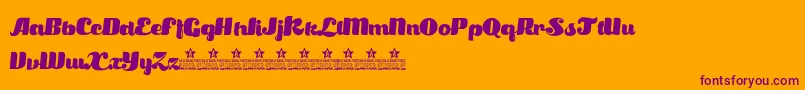 SatisfactionPersonalUse Font – Purple Fonts on Orange Background