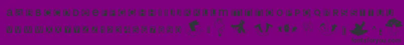 Fonte Helloweenia – fontes pretas em um fundo violeta
